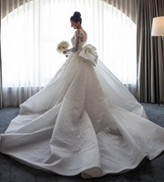 Gaun Pengantin Mewah Desain Baru Minthson dengan Ekor yang Dapat Dilepas, Gaun Pengantin Putih Elegan Model Duyung 2023