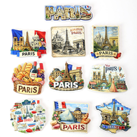Aimant de réfrigérateur personnalisé en résine polyester 3D, souvenir de voyage moderne de taille moyenne, Paris