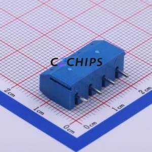 JL301-50004U02 Screw Terminal Block Through hole Component (THT),P=5mm Connector 1x4P 5mm Blue Through Hole - Product Image 2