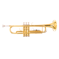 Golden BB Trumpet Professional Brass Musical Instrument Gold Lacquer Stainless Steel Pistons 16.5mm Bore Size for Performance