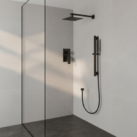 Système de douche encastré pour salle de bain, douche murale en céramique, robinet moderne de luxe en or carré