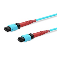 MTP-24 UPC (F) ke MTP-24 UPC (F), 24 Serat, Multimode (OM3), Tipe B, Plenum (OFNP), 0.35dB Maks, Panjang Kustom Jumper MTP