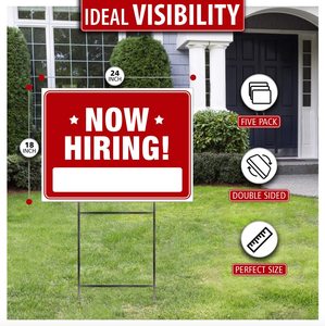 Şimdi iş ve mağazalar için işaret kartları işe alma Stakes Pro çift taraflı yardım aranıyor işaretleri Yard işareti Roc Xie - Product Image 3