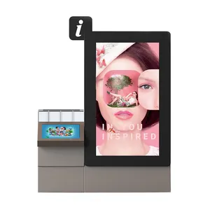 Trạm Xe Buýt 4K 65 "Ngoài Trời Wifi Kỹ Thuật Số Signage Kiosk Với 22" Màn Hình Cảm Ứng Thông Tin Kiểm Tra Nền Tảng