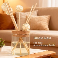 Diffuseur d'arômes minimaliste en verre borosilicate avec bouchon en liège – Pot transparent multifonctionnel pour parfum d'intérieur