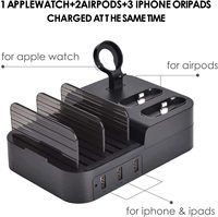 Station de charge USB flexible à 6 ports, support de chargeur de bureau, organisateur, matériau ignifuge pour ordinateur portable, iPhone pour Pro