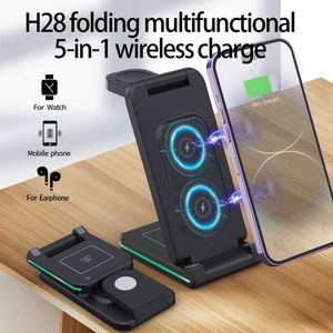 ดรอปชิปปิ้ง H28 15W 5 in 1 แท่นชาร์จไร้สายแบบพับได้อเนกประสงค์ USB - Product Image 5