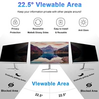 Filtre d'écran anti-espion bidirectionnel pour moniteur HP 21,5 pouces 16/9, protecteur d'écran amovible anti-lumière bleue et anti-reflets
