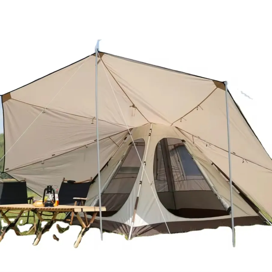 Outdoor Indiase Piramide Tent Dubbele Laag Zon-Proof & Regendicht Met Voorhal Snel Open Pagode Tent Voor Kamperen