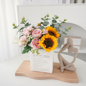 Ramo de Girasoles Artificiales de Seda, Estilo Nórdico, Decoración para el Hogar, Accesorios para Bodas, Reutilizables y Reciclables - Product Image 2