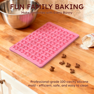 Moules à bonbons en silicone de qualité alimentaire sans BPA, antiadhésifs, en forme de lapin, mini, compatibles lave-vaisselle et four, design mignon pour bonbons et chocolats - Product Image 5