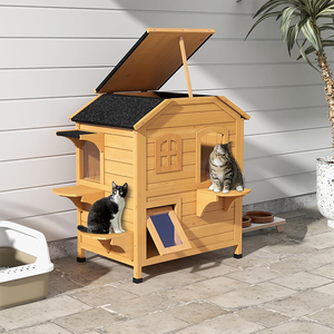 Stile moderno per esterno in legno Pet gabbia e casa resistente alle intemperie prodotto da giardino per gatti grande gatto casa con scatola di imballaggio - Product Image 1