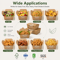 Boîte à lunch en kraft avec revêtement résistant à la graisse, support pour les commandes en gros pour les plats à emporter des restaurants