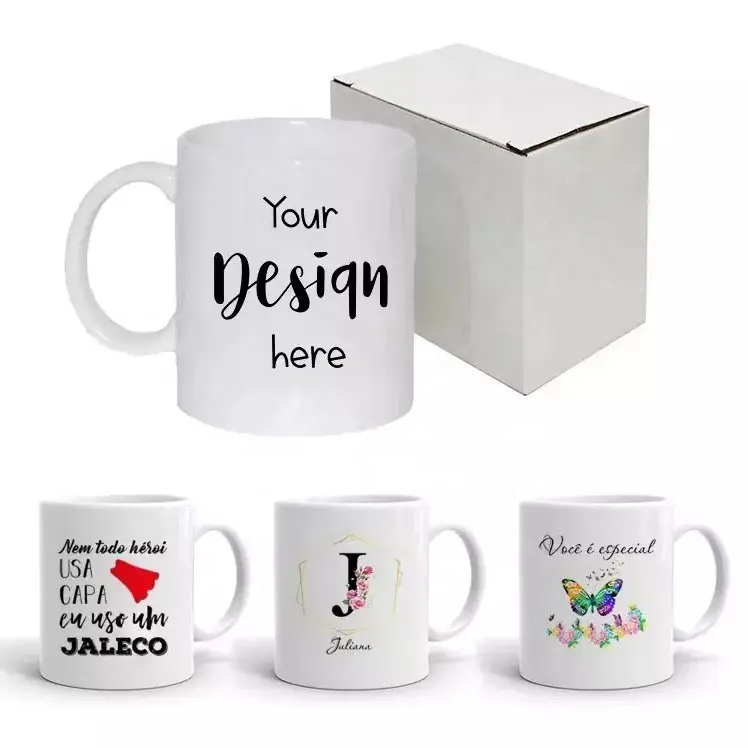 Y producto al por mayor personalizado 11oz porcelana blanca sublimación Taza de cerámica en blanco taza de café para sublimar