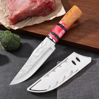 Couteau à viande à manche en acier inoxydable Portable forgé conception mongole pour le camping en plein air et l'usage domestique couteau à fruits tranchant