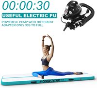 Tapis de gymnastique gonflable AirTrack bleu chaud 3m/4m/5m/6m, matelas de yoga en PVC Drop Stitch 4''/6'' d'épaisseur, marque YASKA