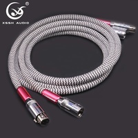 Câbles XLR XSSH HIFI 7N PCOCC OFC cuivre 2 cœurs plaqué argent 8MM Dia. Amplificateur CD XLR Microphone câble Audio ligne de Signal