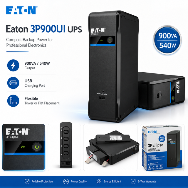 For 3P900UI Standby UPS-Single Phase Computer Use 12V 9Ah Battery 97% Max Load Efficiency 184-264V Input Range