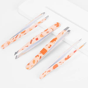 Juego de Pinzas para Pestañas de Acero Inoxidable con Punta Inclinada y Logotipo Personalizado, 4 Piezas, Marca Maple Leaf Printing - Product Image 3