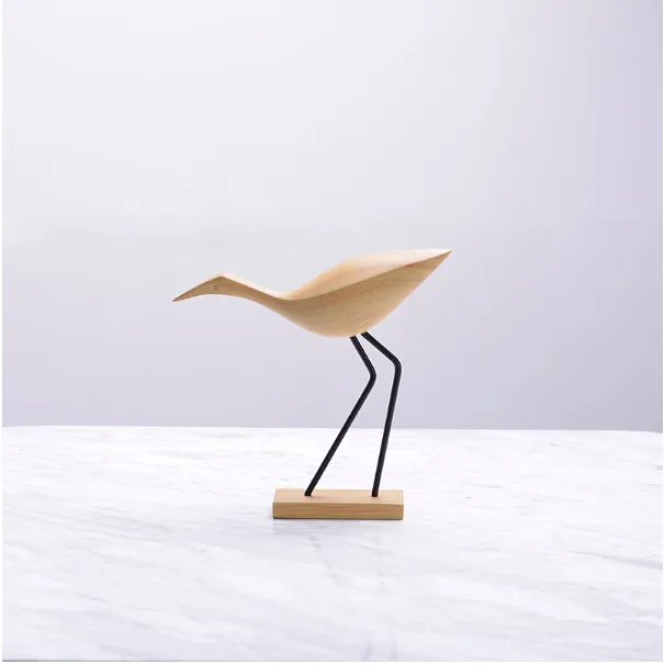 Resin imitate wood birds figure sculptures home accessories