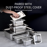 US-EU-Standard Edelstahl Gastronorm-Behälter mit Deckel, Stapelbare GN-Behälter für Buffet, Restaurant, Catering und Lebensmittelaufbewahrung