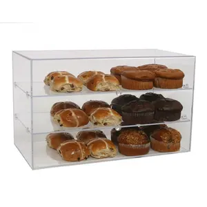 Hoge Kwaliteit Custom Acryl Bakkerij Vitrine Stand Kast Cakes Donut Cupcake