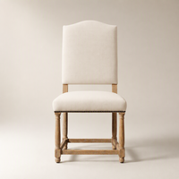 Chaise de salle à manger capitonnée de luxe moderne avec dossier camelback, pieds en bois massif, chaise individuelle design pour la maison, l'hôtel, la cuisine, le restaurant