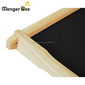 Marcos de madera de colmena de apicultura con base de cera de abeja mediana de plástico negro - Product Image 6
