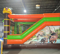Château gonflable Dino Park, combo château gonflable et toboggan 5x5m, dinosaure gonflable