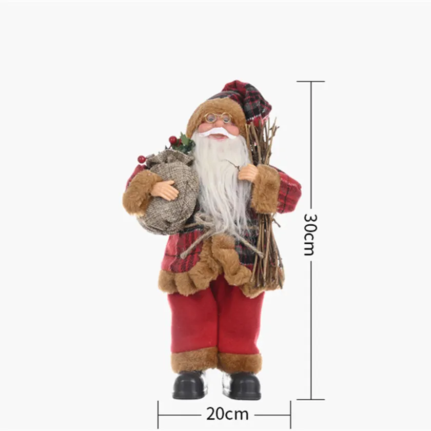 Shipping to Online Christmas Decoration Santa Claus Doll Santa Claus Backpack Doll Ornaments Store Windows Decoration