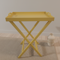 Plateau de couture en bois pliable table de cuisine portable table basse d'extérieur plateau pour enfants table basse nordique jaune
