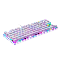 Keyboard Gaming Mekanik Berkualitas Tinggi 87 Tombol USB Berkabel dengan Lampu LED RGB