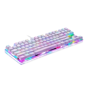 Di alta qualità 87 Tasti USB Wired Keyboard Meccanica LED Sentire RGB Tastiera da gioco meccanica