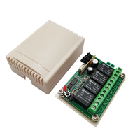 Module récepteur de relais 4 canaux DC 12V avec télécommande RF universelle 4 canaux 433 Mhz