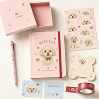 Journal pour chien LABON personnalisé A5 Pet Parade, avec nom personnalisé, couverture rigide rose, cœur doré, pour enregistrement quotidien, repas, promenades, notes de santé, et bande élastique.
