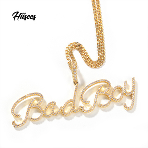 Collier en laiton plaqué or 18k, bijoux minimalistes, pinceau ancien <span class=keywords><strong>anglais</strong></span>, plaque de nom personnalisée, offre spéciale - Product Image 1