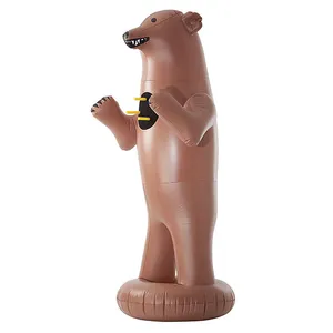 factory customized high quality inflatable 3D bear target durable PVC big inflatable brown bear animal toys for kids