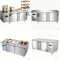 Refrigerador de Banco de Trabajo de Múltiples Capacidades, Anticorrosión, Estantes Ajustables, Equipo de Refrigeración de Grado Comercial para Servicios de Alimentos