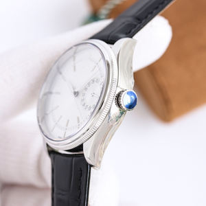 Montre chronographe sport de luxe, boîtier en acier inoxydable, bracelet en cuir de vache, résistante à l'eau 20 BAR, mouvement mécanique - Product Image 4