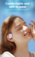 Headset Bluetooth Orb Kecil Model Terbuka Penuh, Earphone Hifi Low Latency, Ear-Hook Stabil untuk Olahraga, Daya Tahan Baterai 60 Jam