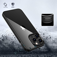 Coque de téléphone transparente antichoc en TPU mat pour iPhone 15 Pro Max, coque arrière fine en PC transparente pour iPhone 14 15 16 17