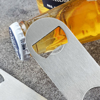 Ouvre-bouteille de bière en métal blanc, pour Bar plat en acier inoxydable, robuste, vente en gros, 1 pièce