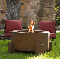 Poêle extérieur en acier corten rouillé - Modèle JBL-01 JBL Garden durable, chauffage au gaz naturel et au bois