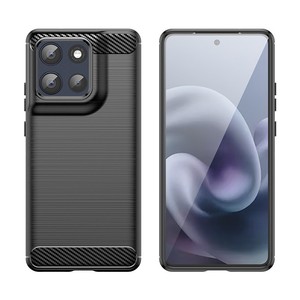Pour <span class=keywords><strong>Moto</strong></span> G86 Power G56 G06 G100 <span class=keywords><strong>Pro</strong></span> Edge 60 Fusion G05 E15 G54 G64 G75 5G Coque en fibre de carbone brossée Coques souples en TPU Housse arrière - Product Image 4
