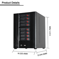 Casing Server NAS Mini ITX dengan 8 Bay Hot Swap, Mendukung Mainboard 7x7, untuk Penyimpanan Data