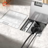 Boîtier de prise de sol encastré en acier inoxydable de haute qualité, 3 prises, 2 ports, étanche IP35, cuivre phosphoreux, électrique UK/EU