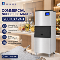 Production de glace en granulés pour hôtels et cafés par une machine à glace commerciale avec une puissance de 897 W et réglage guidé de la texture de la glace