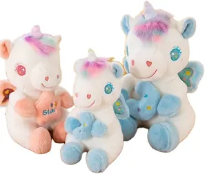 כוכב חדש ירח unicorn plush צעצוע חמוד צבעוני pegasus נערה עבור ילדים בנות