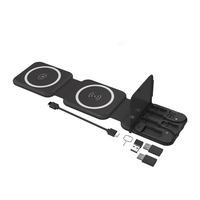 Nuevo Soporte para Teléfono 10 en 1 con Carga Rápida de 15W, Cargador Inalámbrico Magnético Plegable con Kit de Cables y Caja de Almacenamiento