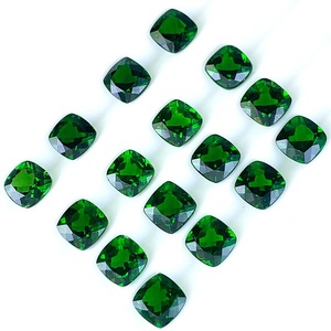 All'ingrosso cabochon Diopside naturali lucidati di lusso leggero-taglio cuscino quadrato smeraldo-come verde 6x6mm gemme sciolte per bene - Product Image 3